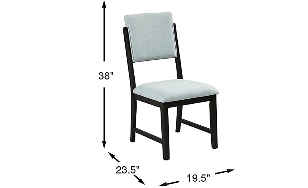 Rosolli Blue Side Chair with Black Legs