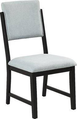 Rosolli Blue Side Chair with Black Legs