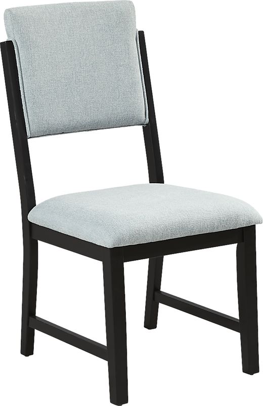 Rosolli Blue Side Chair with Black Legs