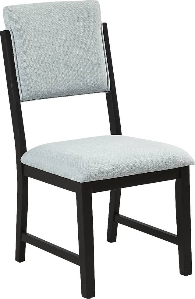 Rosolli Blue Side Chair with Black Legs - Thumbnail - Image 1