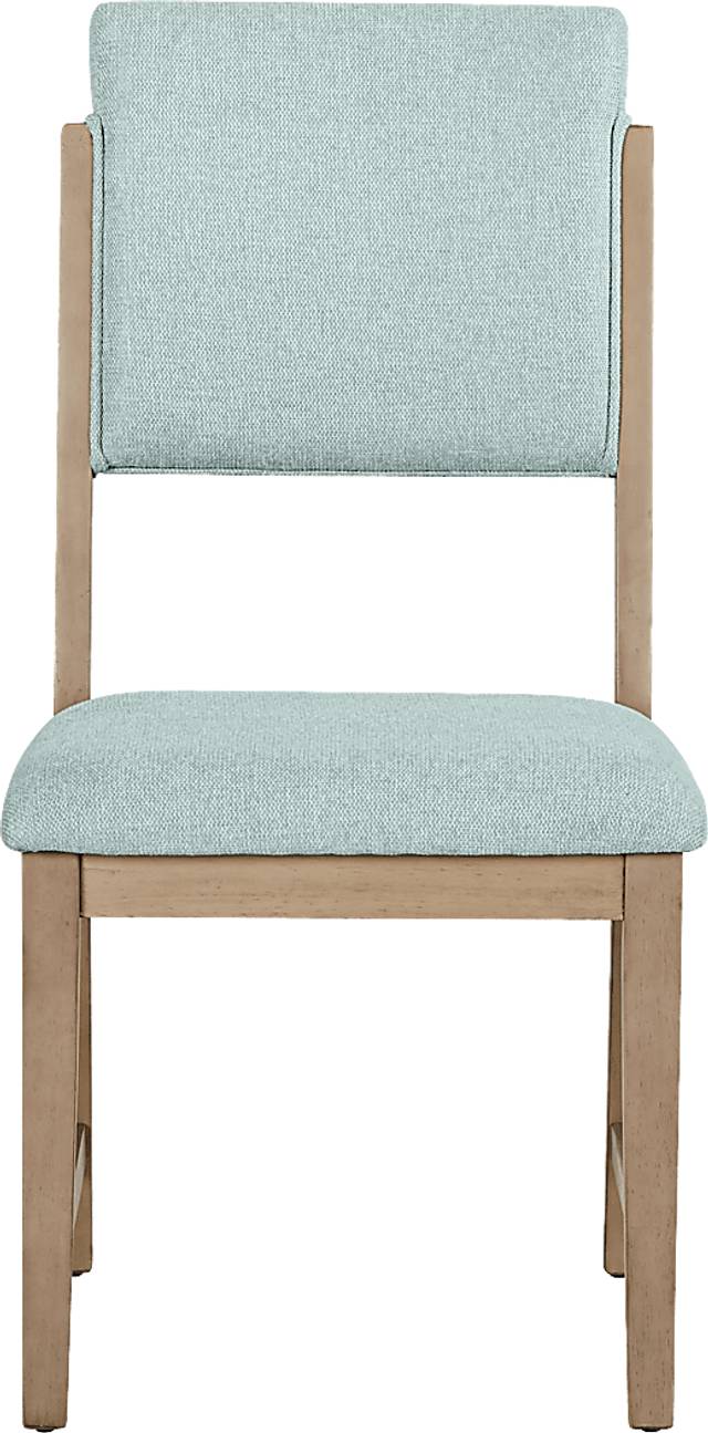 Rosolli Gray 5 Pc Round Dining Room with Blue Upholstered Chairs - Thumbnail - Image 6
