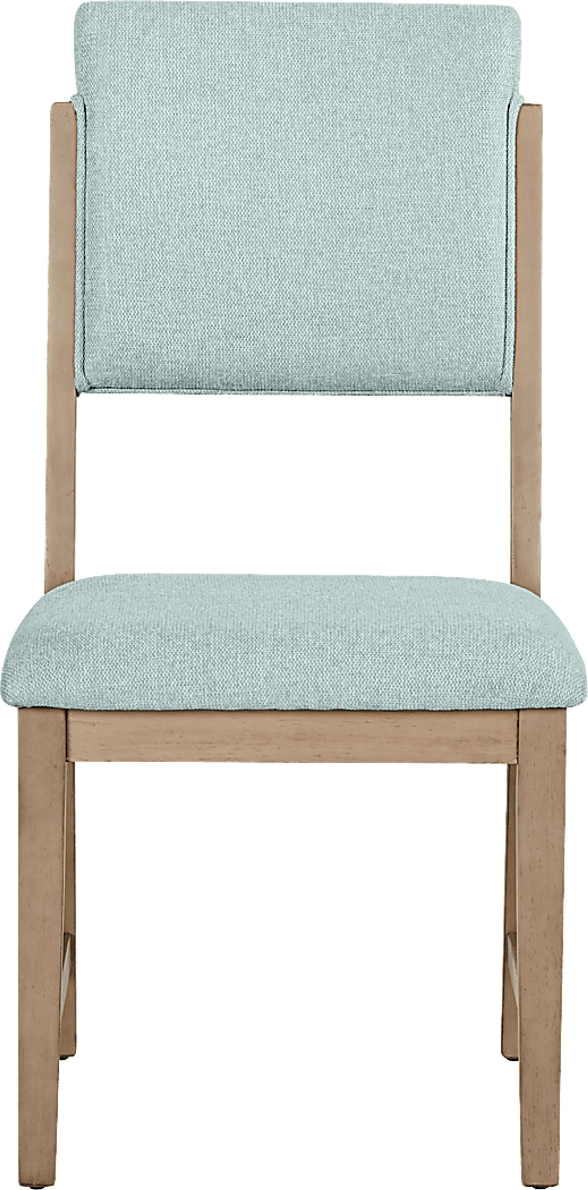Rosolli Gray 5 Pc Round Dining Room with Blue Upholstered Chairs - Image 6