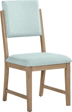 Rosolli Blue Side Chair with Gray Legs
