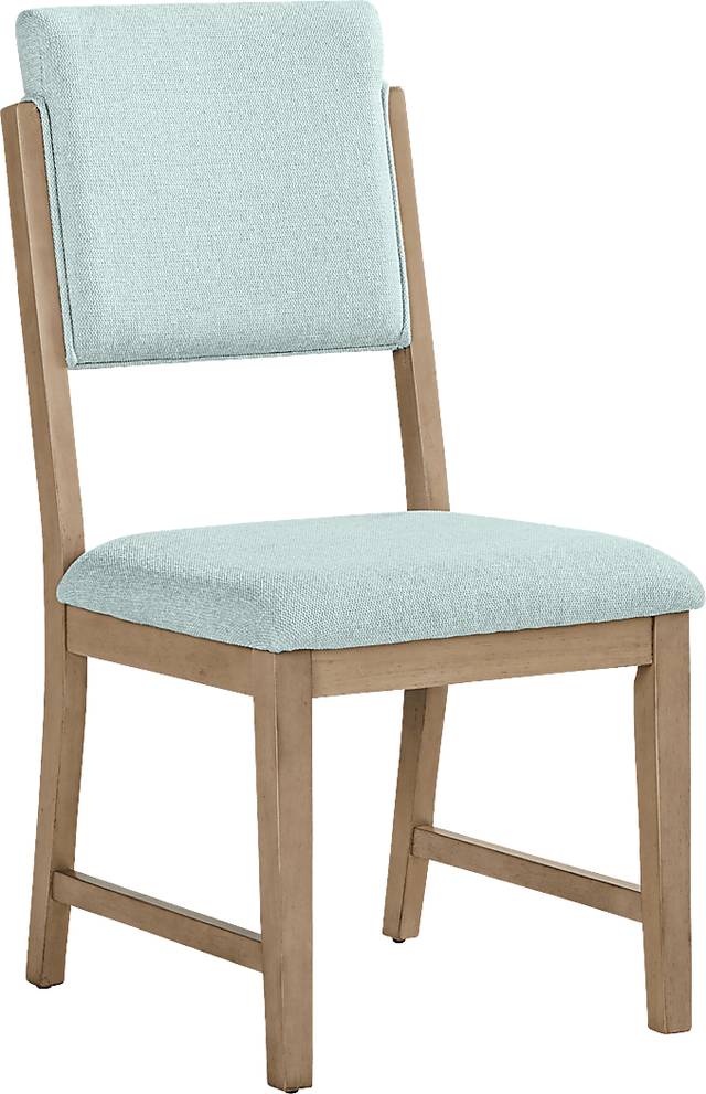 Rosolli Gray 5 Pc Round Dining Room with Blue Upholstered Chairs - Thumbnail - Image 5