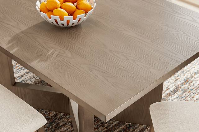 Rosolli Gray 5 Pc Rectangular Dining Room with Maize Upholstered Chairs - Thumbnail - Image 3