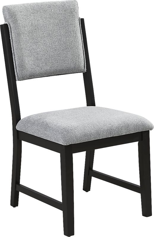 Rosolli Gray Side Chair with Black Legs