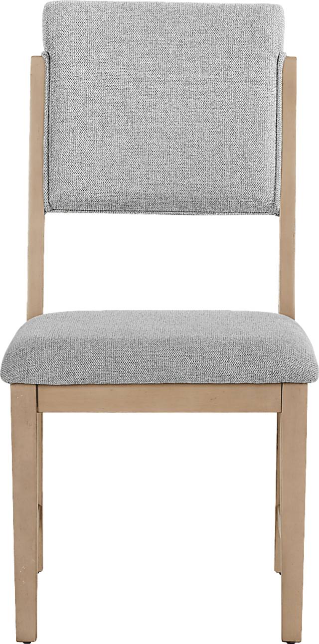 Rosolli Gray 5 Pc Round Dining Room with Gray Upholstered Chairs - Thumbnail - Image 6