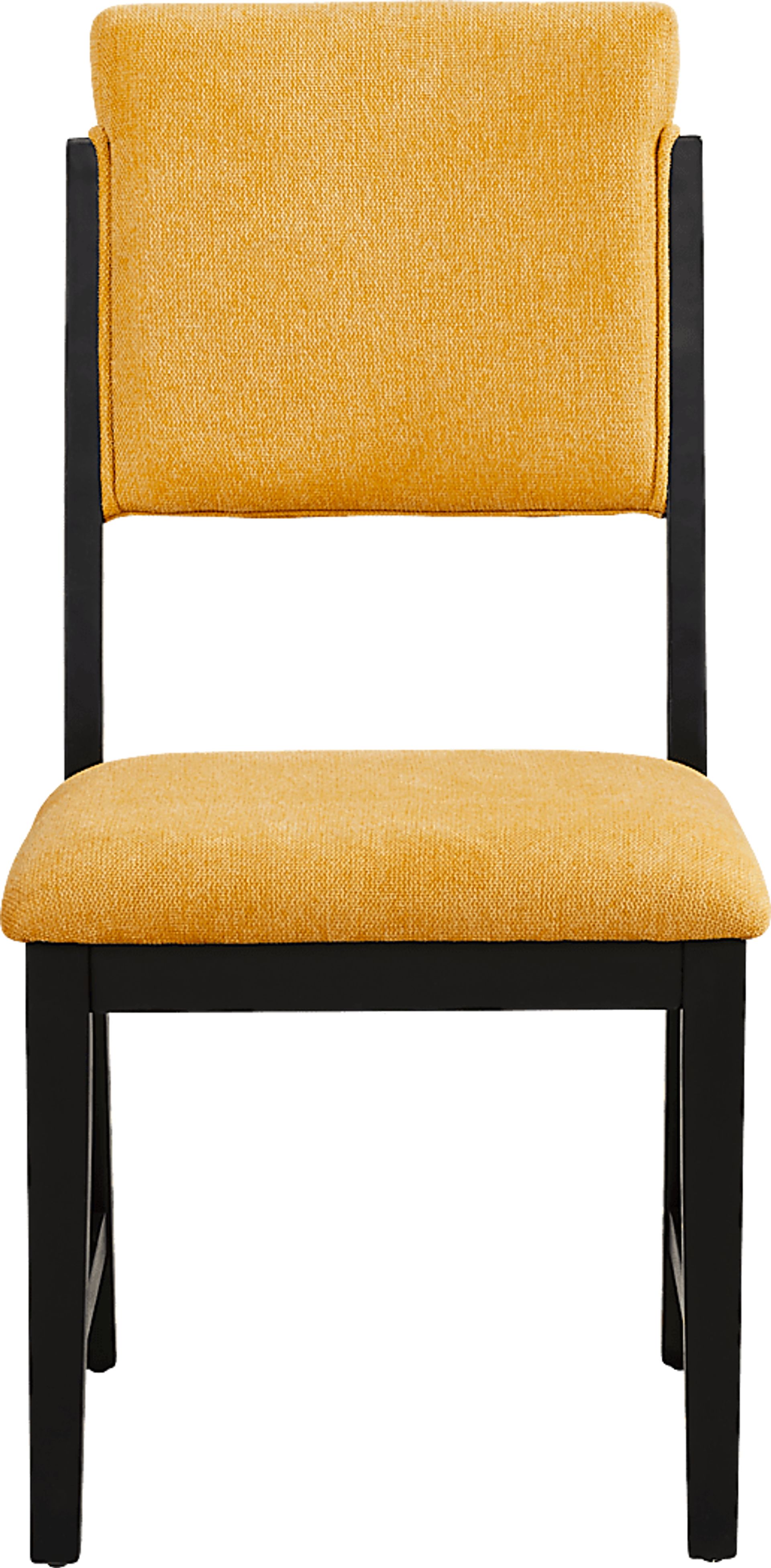 Rosolli Black 5 Pc Round Dining Room with Maize Upholstered Chairs - Image 6