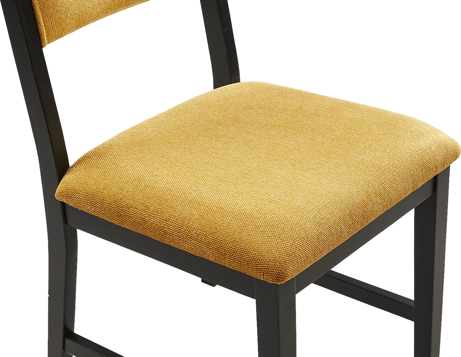Rosolli Black 5 Pc Round Dining Room with Maize Upholstered Chairs - Image 7
