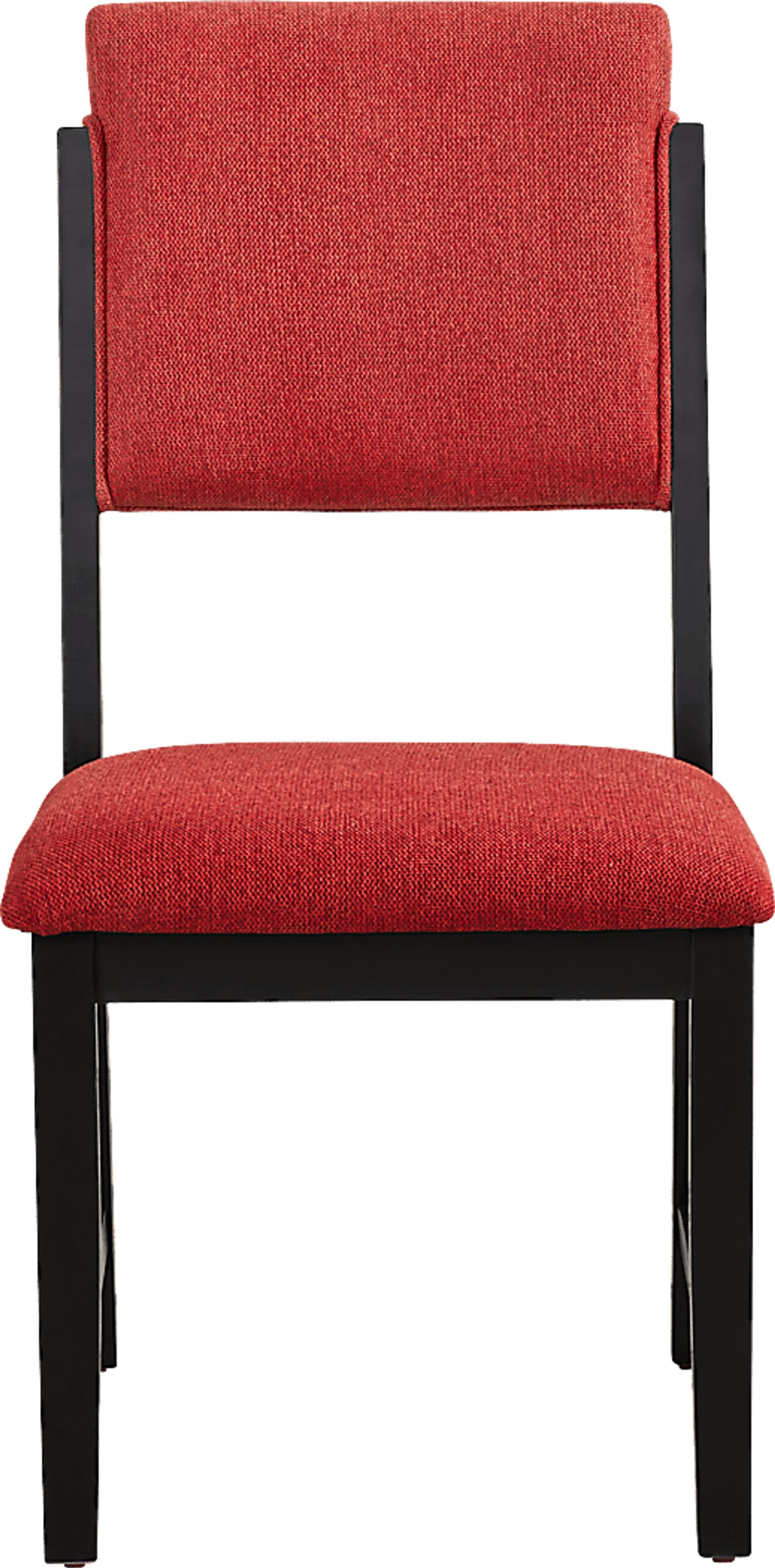 Rosolli Black 5 Pc Round Dining Room with Red Upholstered Chairs - Image 6