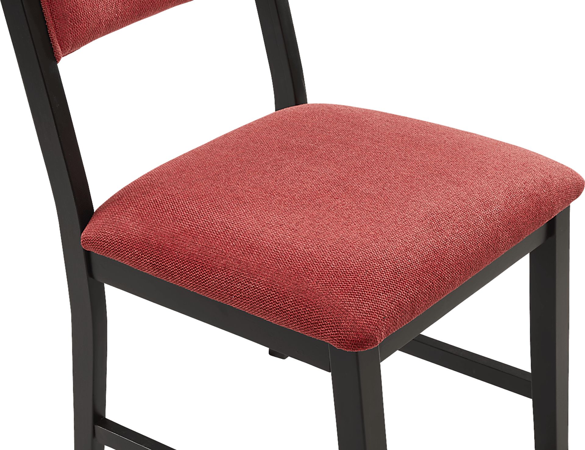 Rosolli Black 5 Pc Round Dining Room with Red Upholstered Chairs - Image 7