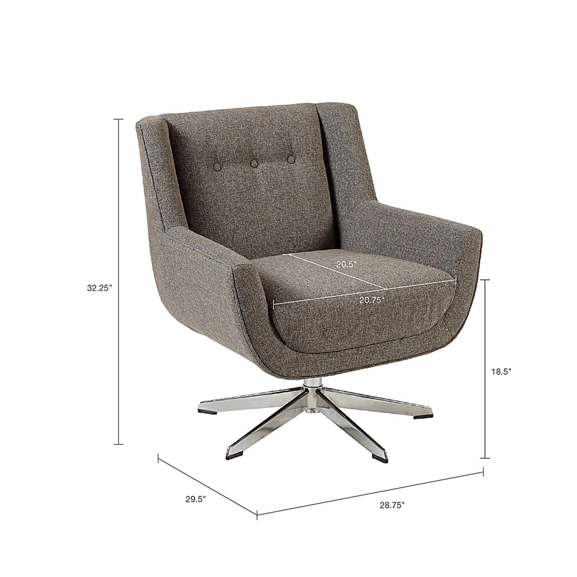 Rossello Brown Accent Swivel Chair - Image 9