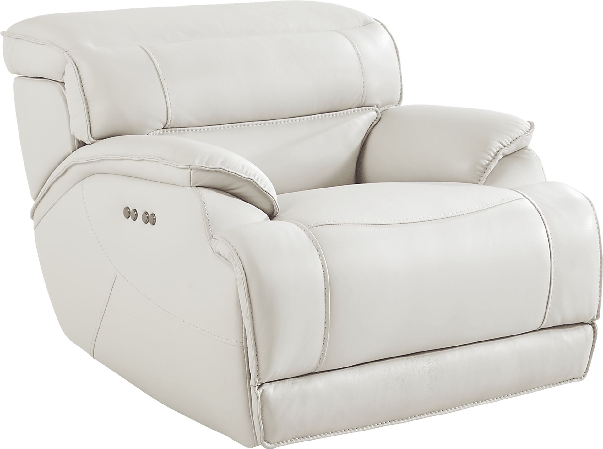 Rossini Light Gray Leather Dual Power Recliner - Image 2