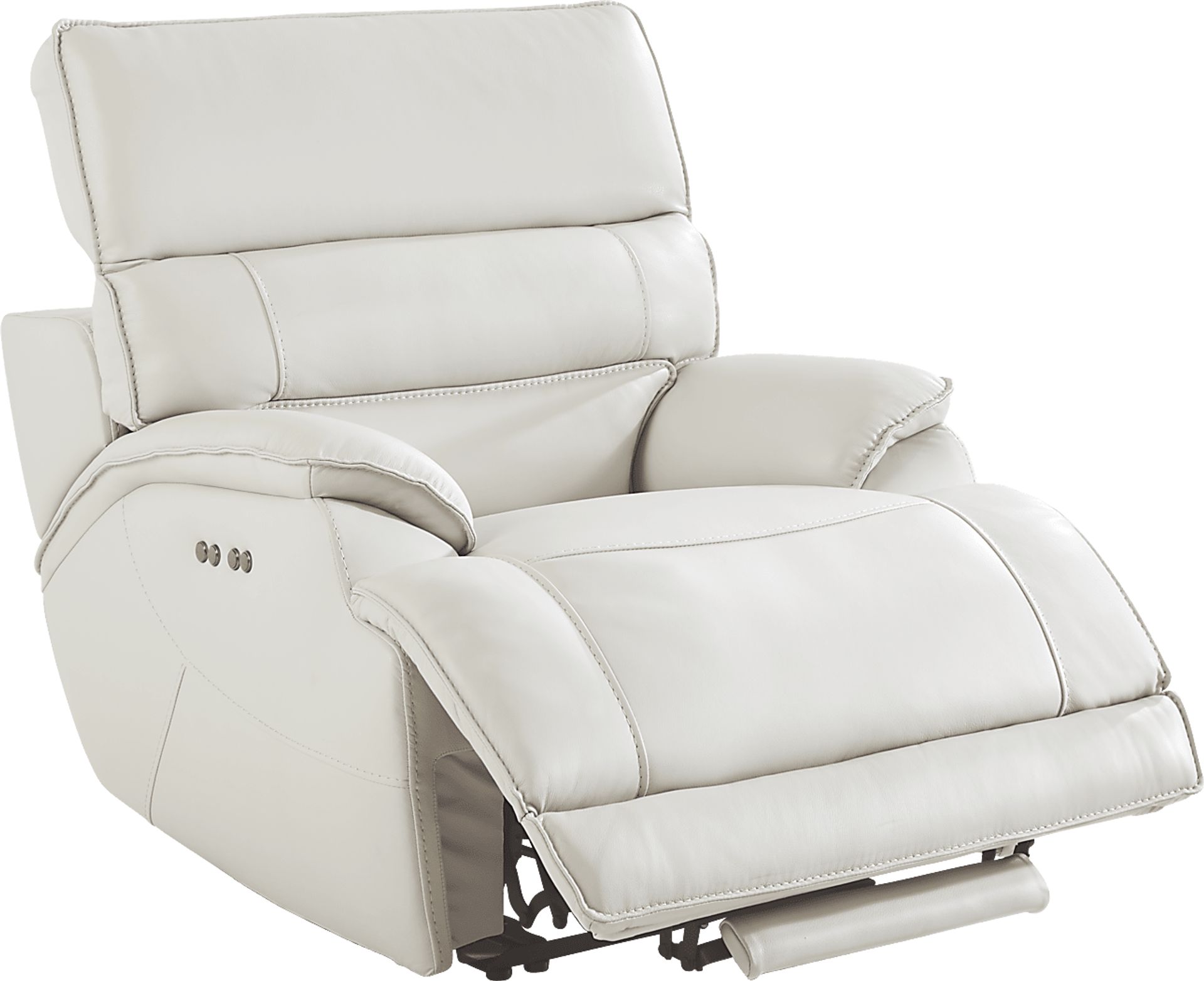 Rossini Light Gray Leather Dual Power Recliner - Image 3