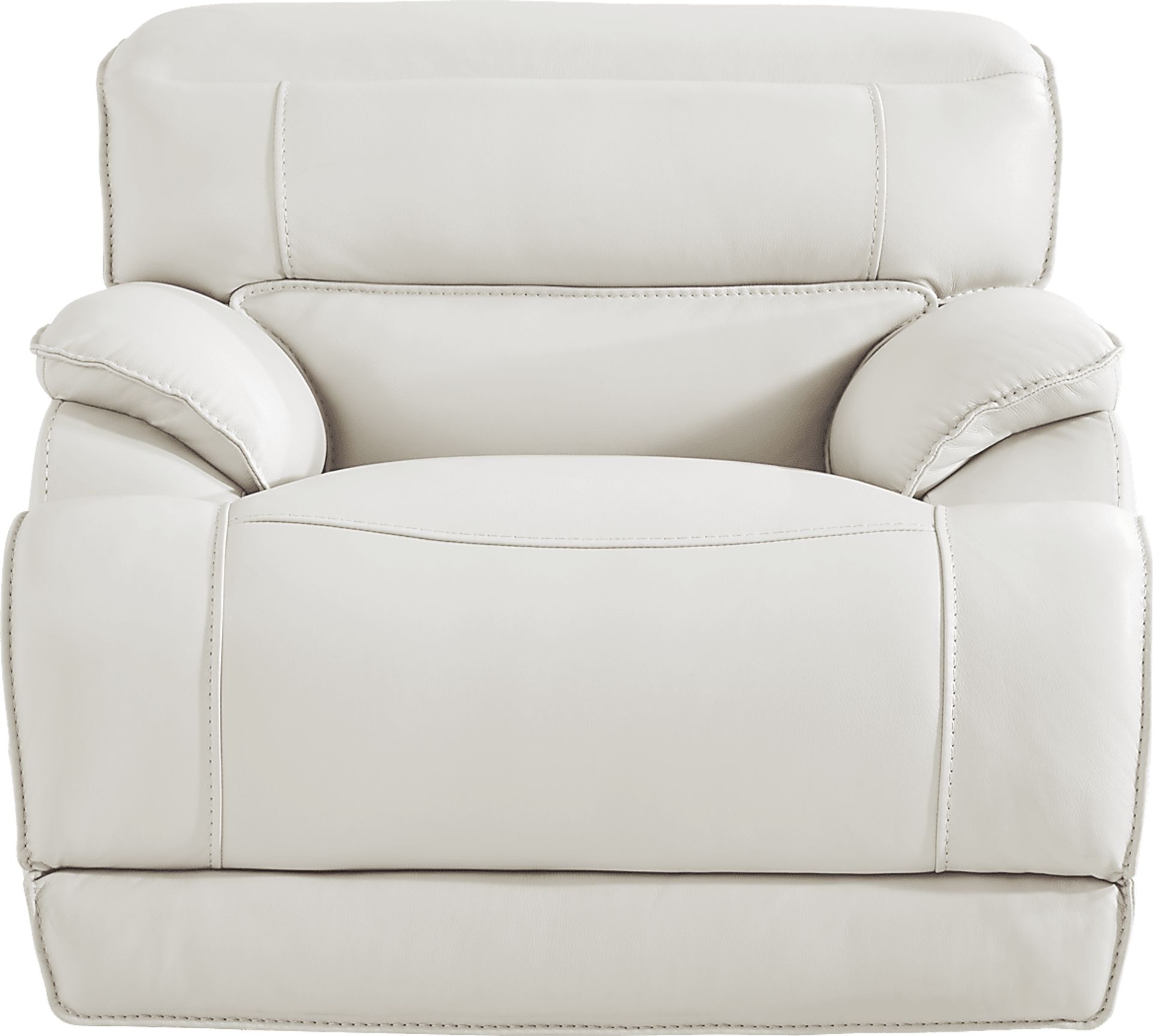 Rossini Light Gray Leather Dual Power Recliner - Image 1
