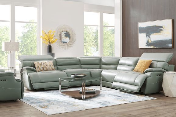 Rossini Leather 5 Pc Dual Power Reclining Sectional