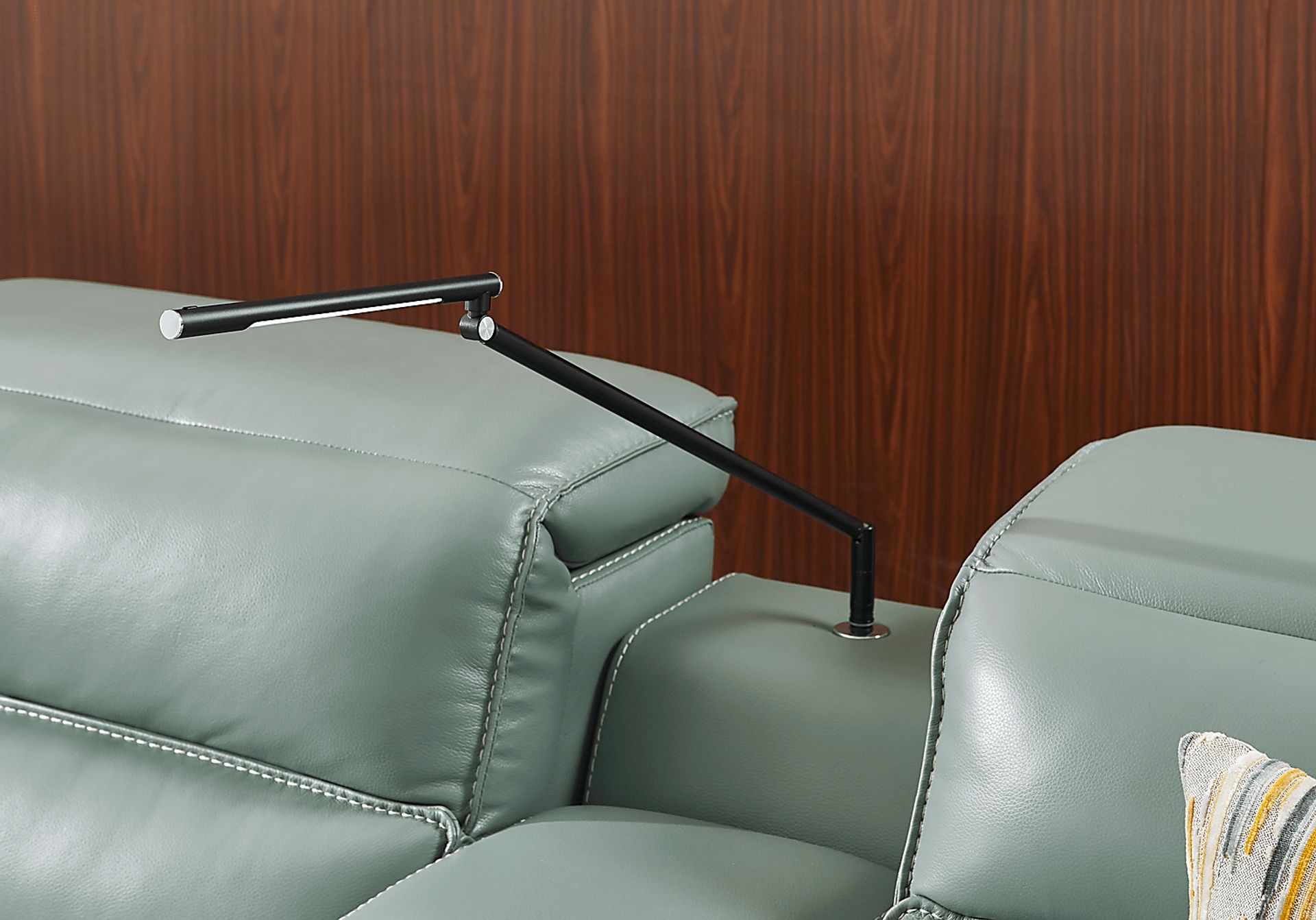 Rossini Mint Leather 7 Pc Dual Power Reclining Sectional - Image 9