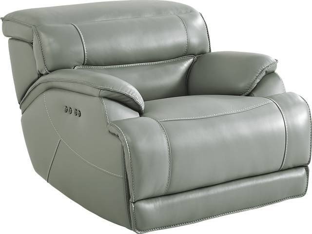 Rossini Mint Leather Dual Power Recliner - Thumbnail - Image 2