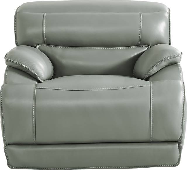 Rossini Mint Leather Dual Power Recliner - Thumbnail - Image 1