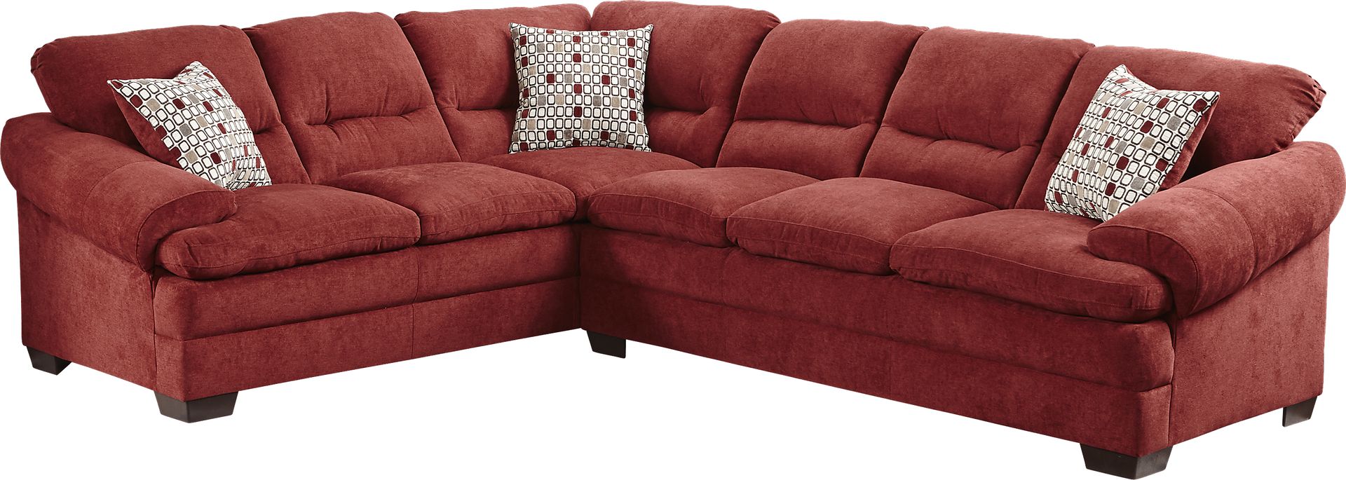 Round Rock 2 Pc Garnet Red Sectional - Image 1