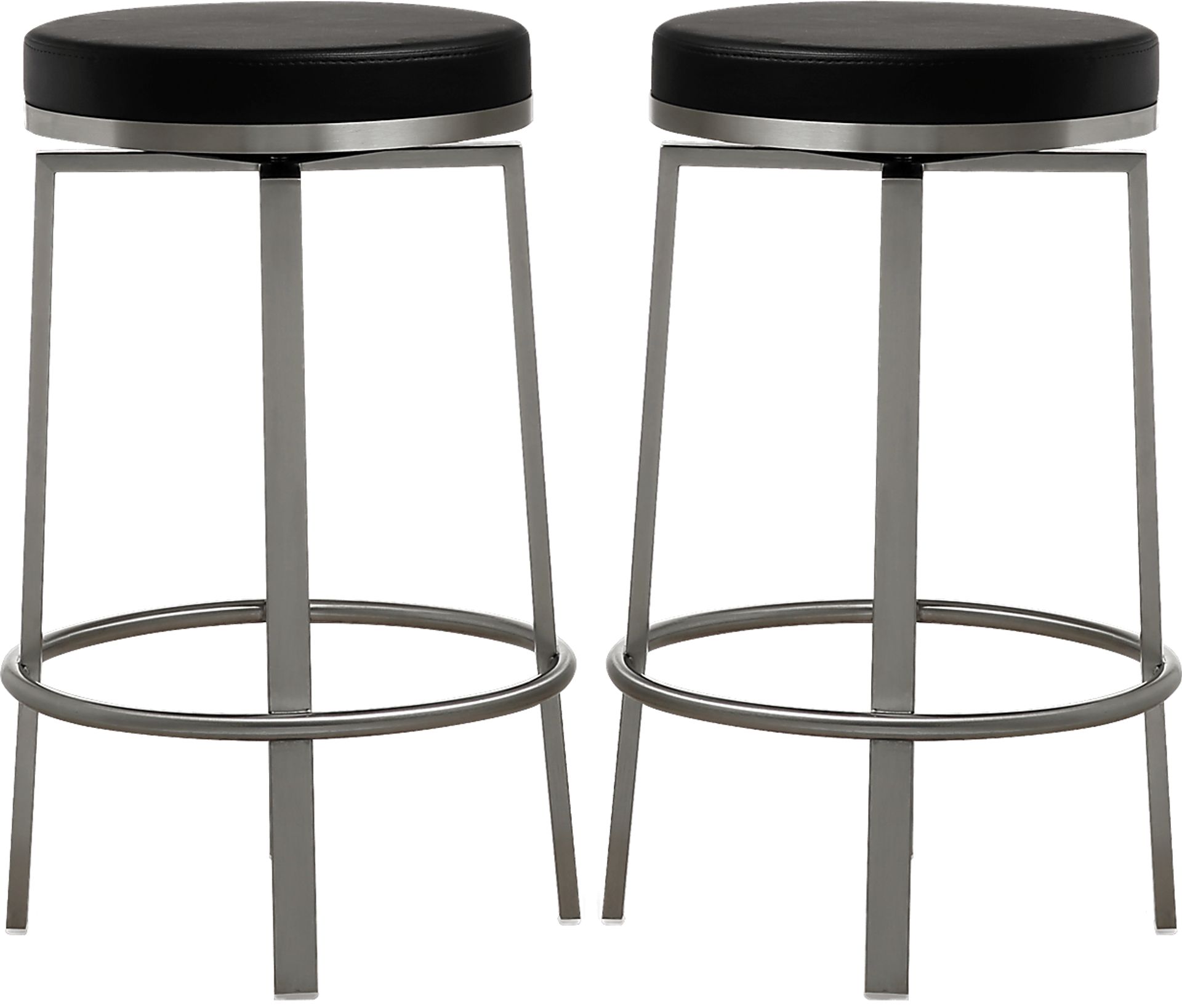 Rourke Black Counter Height Swivel Stool, Set of 2 - Image 1