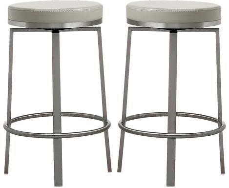 Rourke Gray Counter Height Swivel Stools (Set of 2)