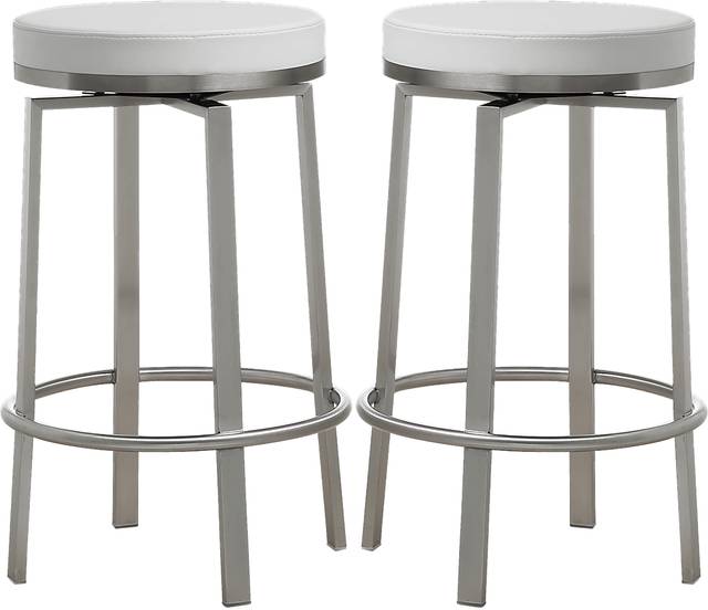 Rourke White Counter Height Swivel Stool, Set of 2 - Thumbnail - Image 1