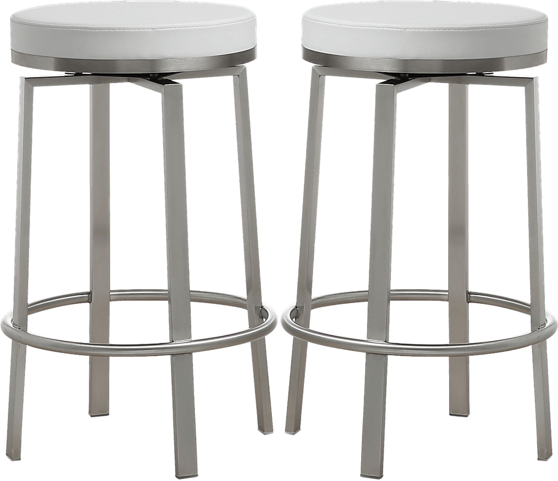 Rourke White Counter Height Swivel Stool, Set of 2 - Image 1