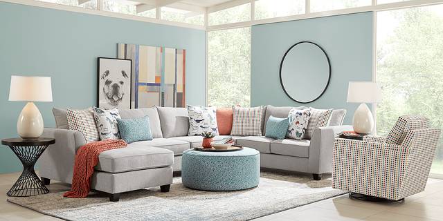 Rover Ridge Gray 6 Pc Sectional Living Room - Thumbnail - Image 1