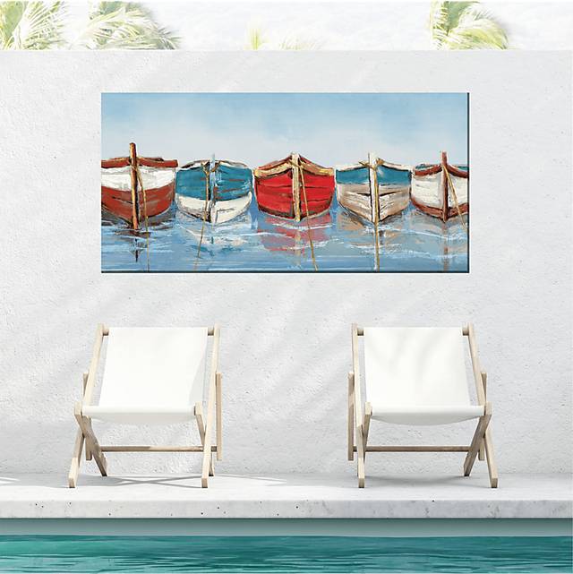 Rowboats Blue Indoor/Outdoor Wall Art - Thumbnail - Image 2