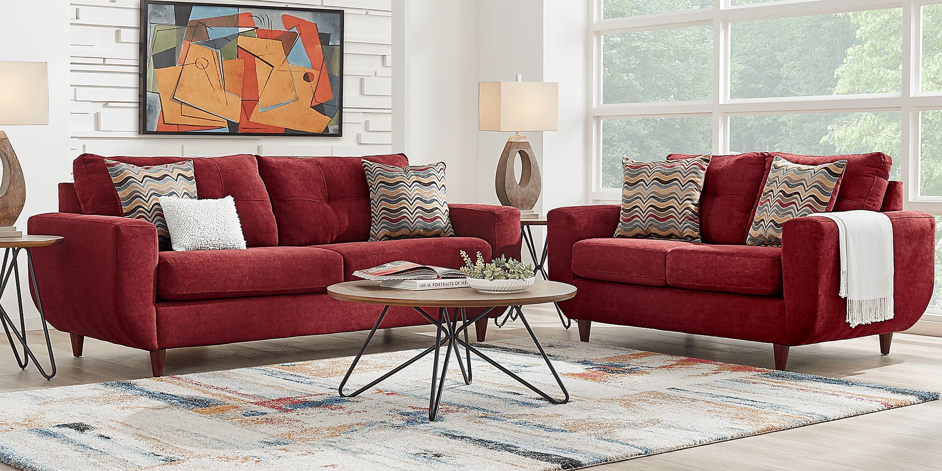 Rowlett Red Loveseat - Image 2