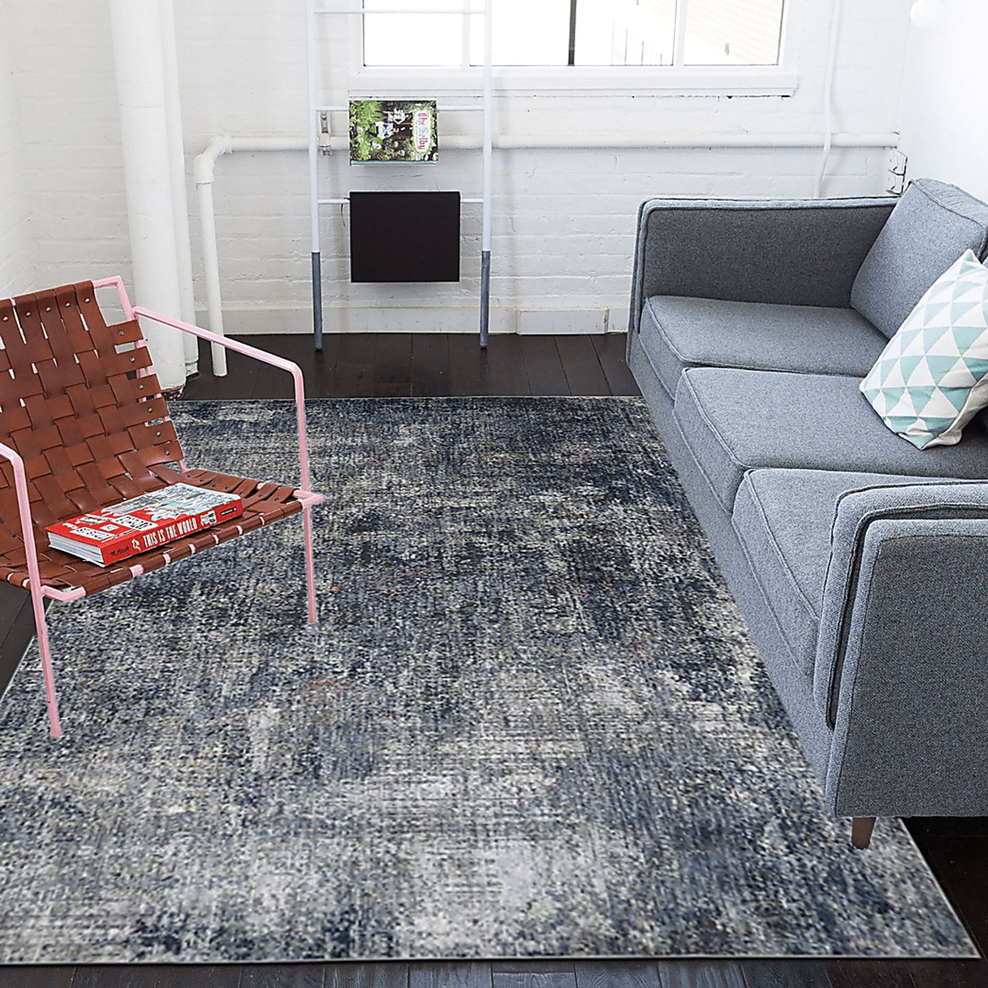 Rowom Gray/Orange 7'10 x 9'10 Rug - Image 2