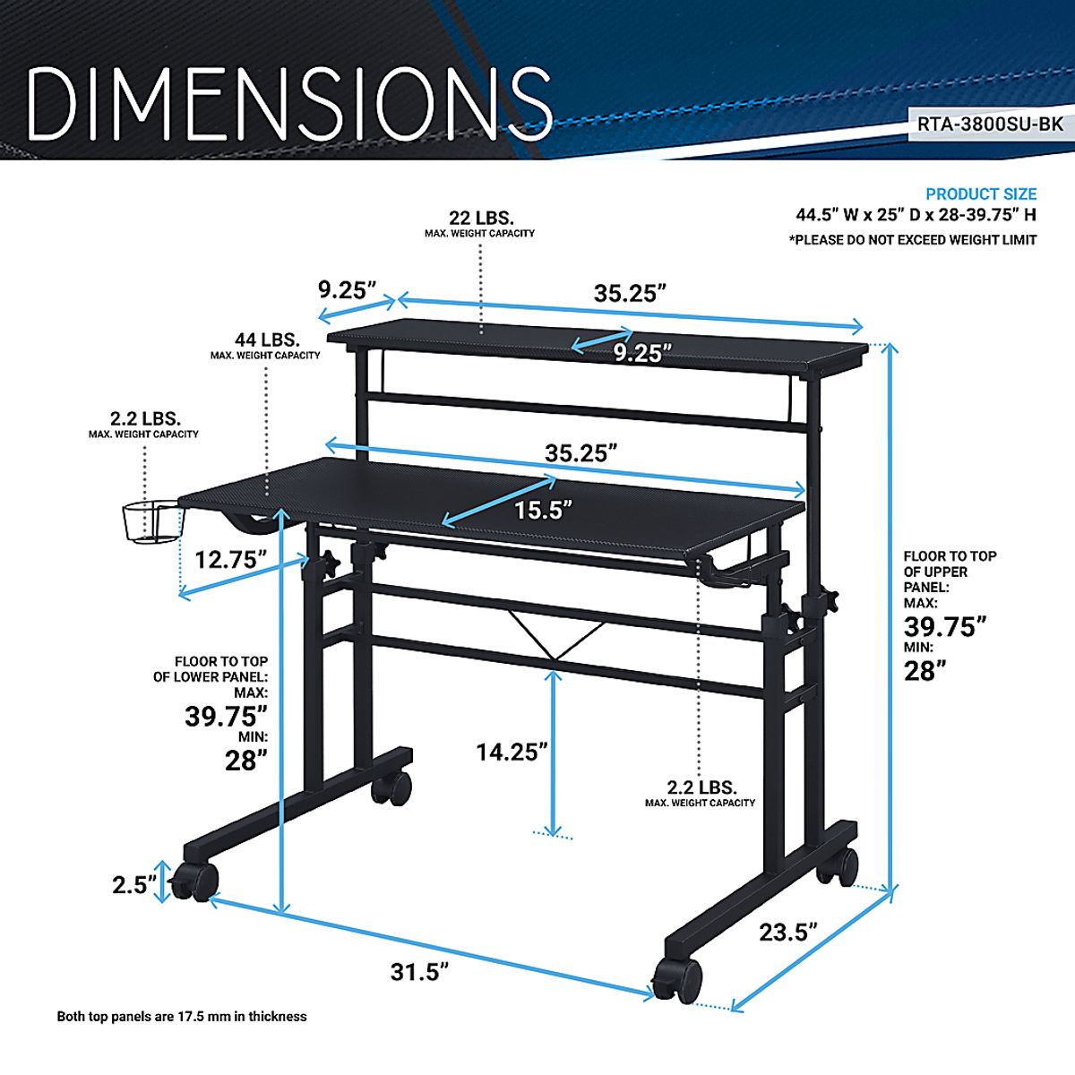 Rowson Black Desk | Rooms to Go