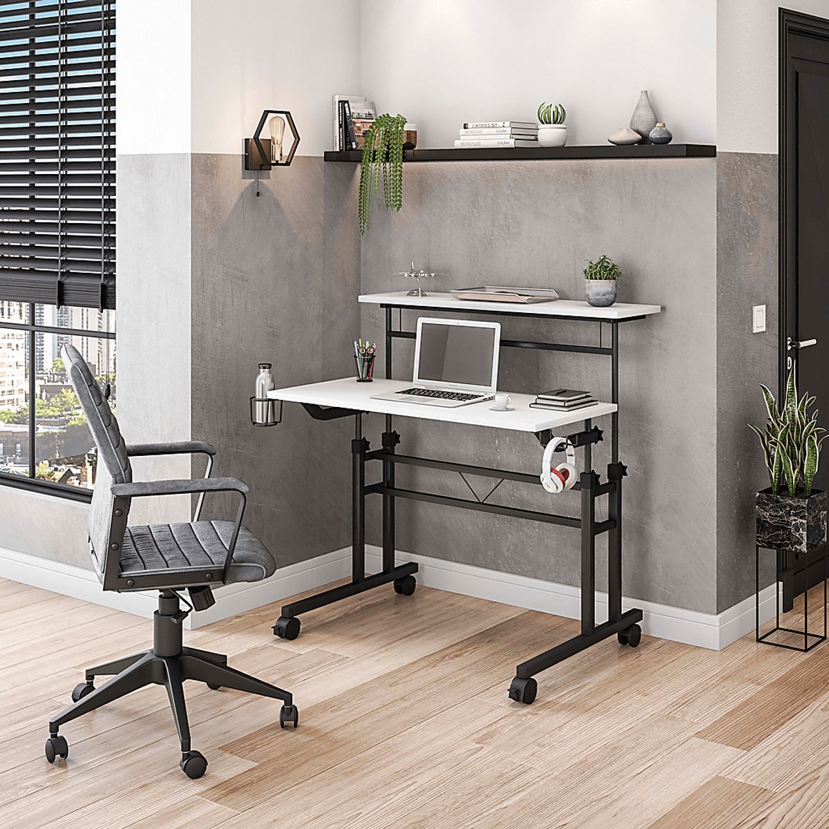 Rowson White Desk | Rooms to Go