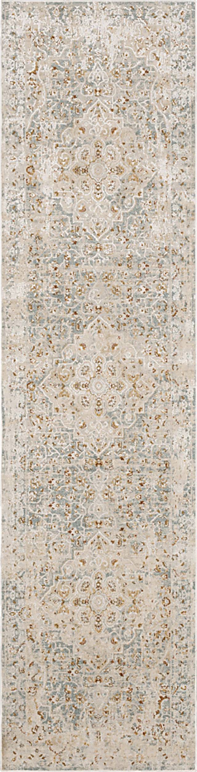 Roxfield Blue 2'6 x 10' Runner Rug - Thumbnail - Image 1