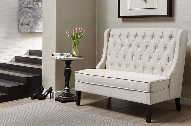 Roxmere Beige Settee - Thumbnail - Image 5