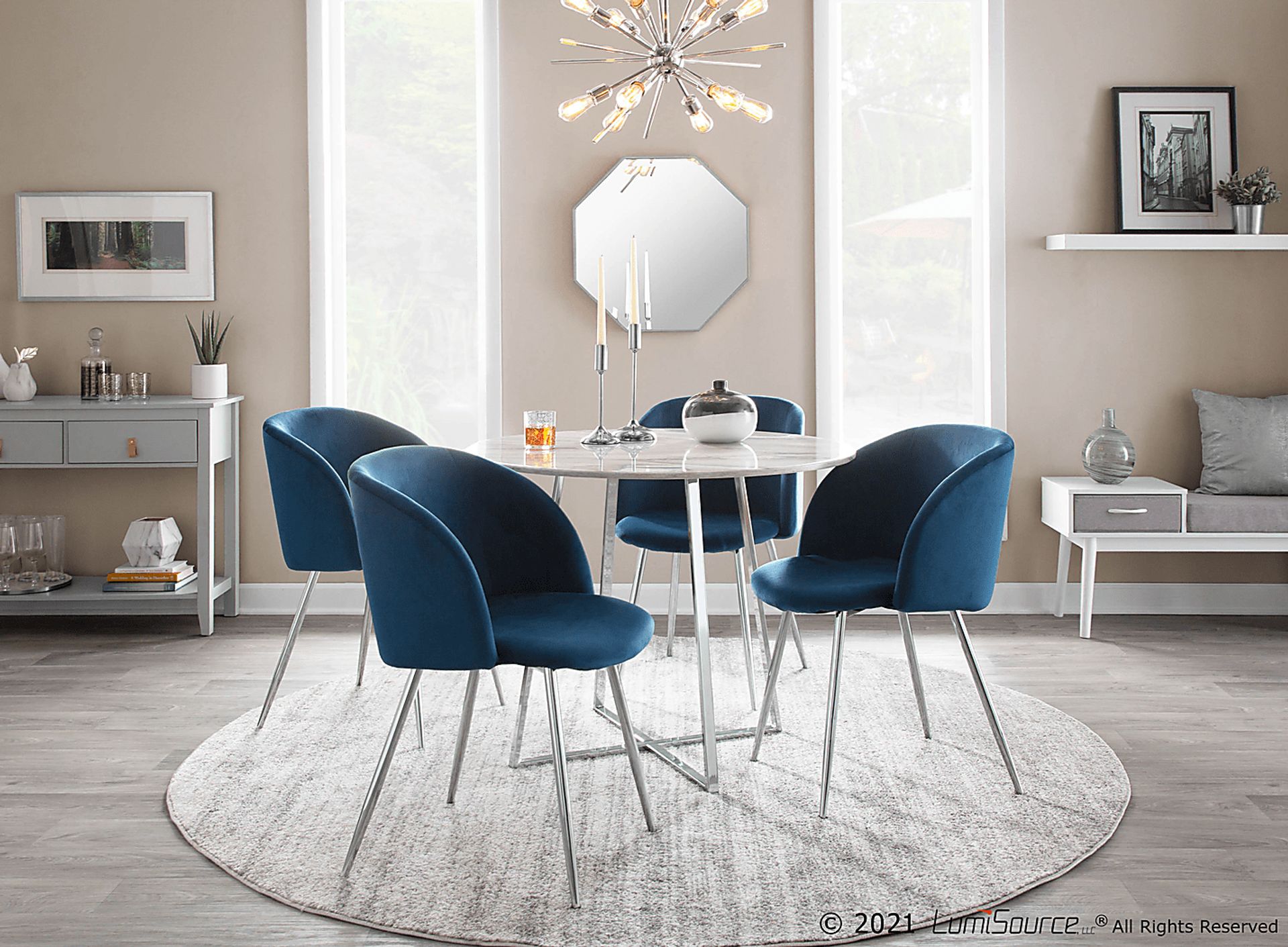 Roxton Blue Side Chair Set of 2 - Image 9