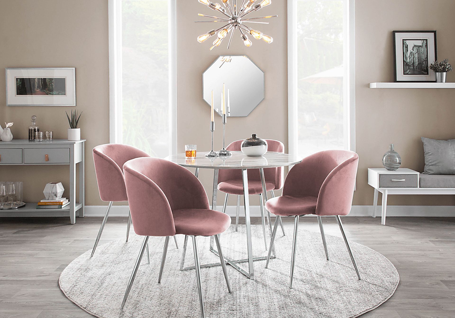 Roxton Pink Dining Chair Set of 2 - Image 8