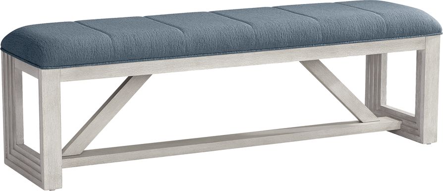Royal Park Blue Upholstered Bench