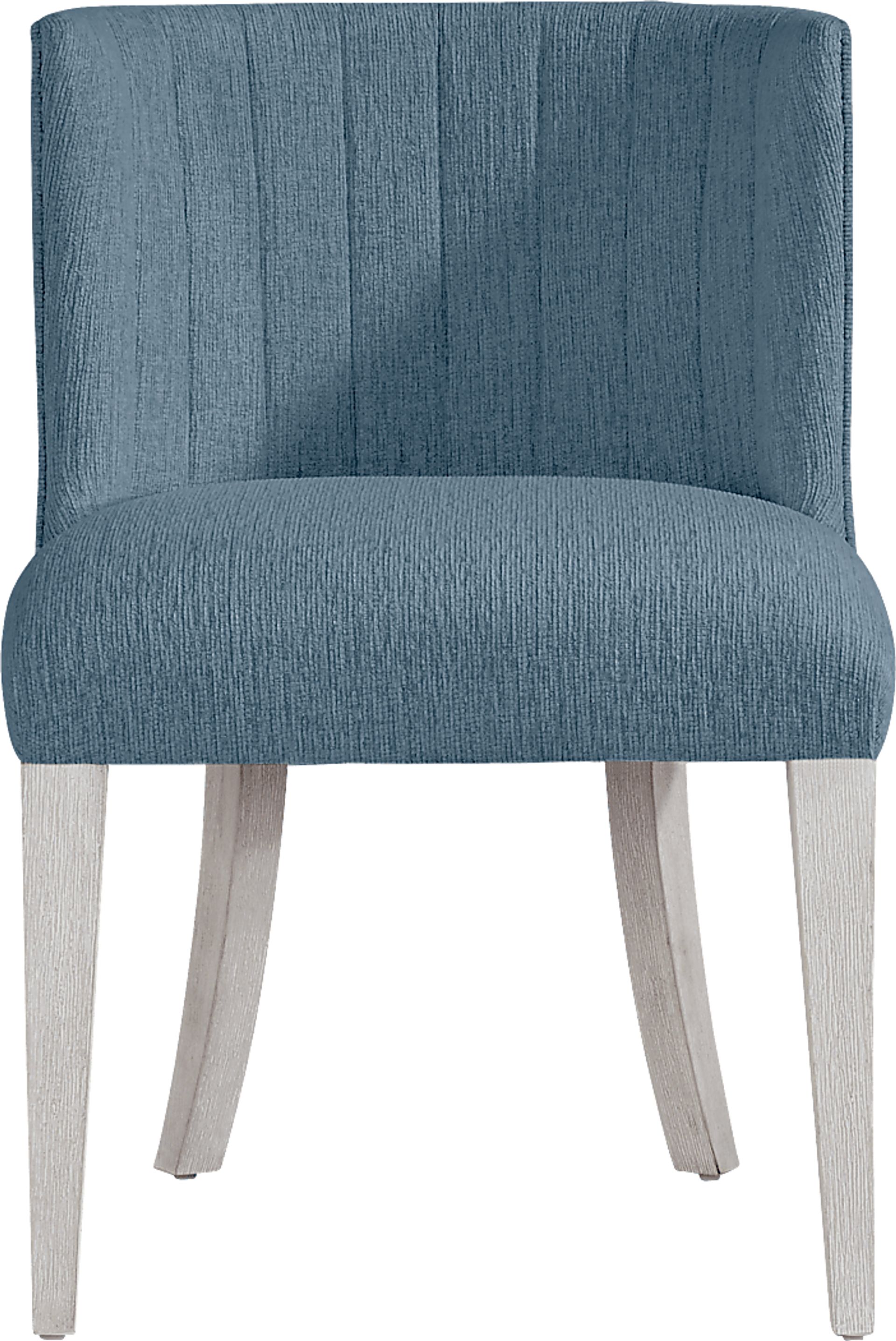 Royal Park Ivory 7 Pc Dining Room with Blue Upholstered Chairs - Image 5