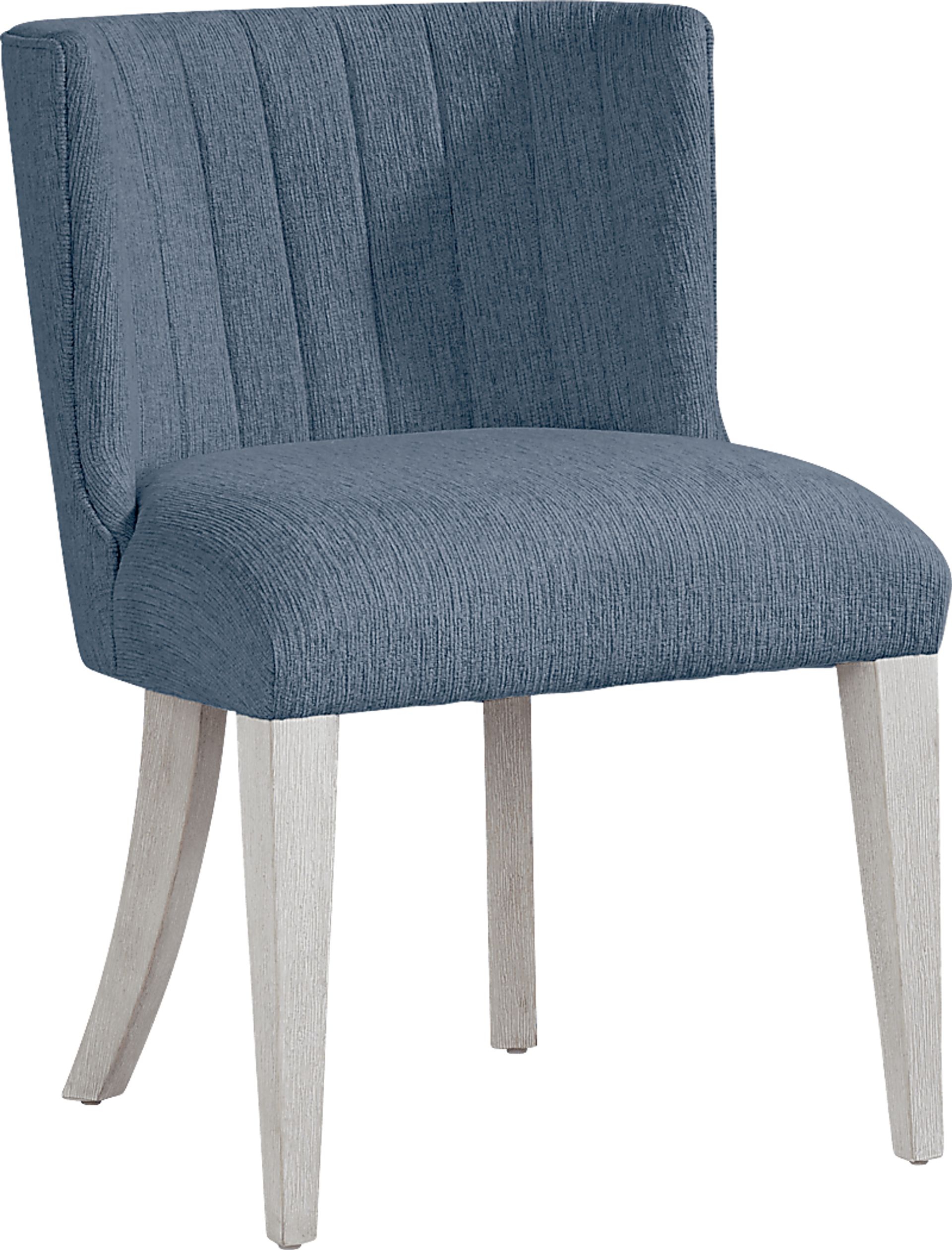 Royal Park Ivory 5 Pc Dining Room with Blue Upholstered Chairs - Image 4