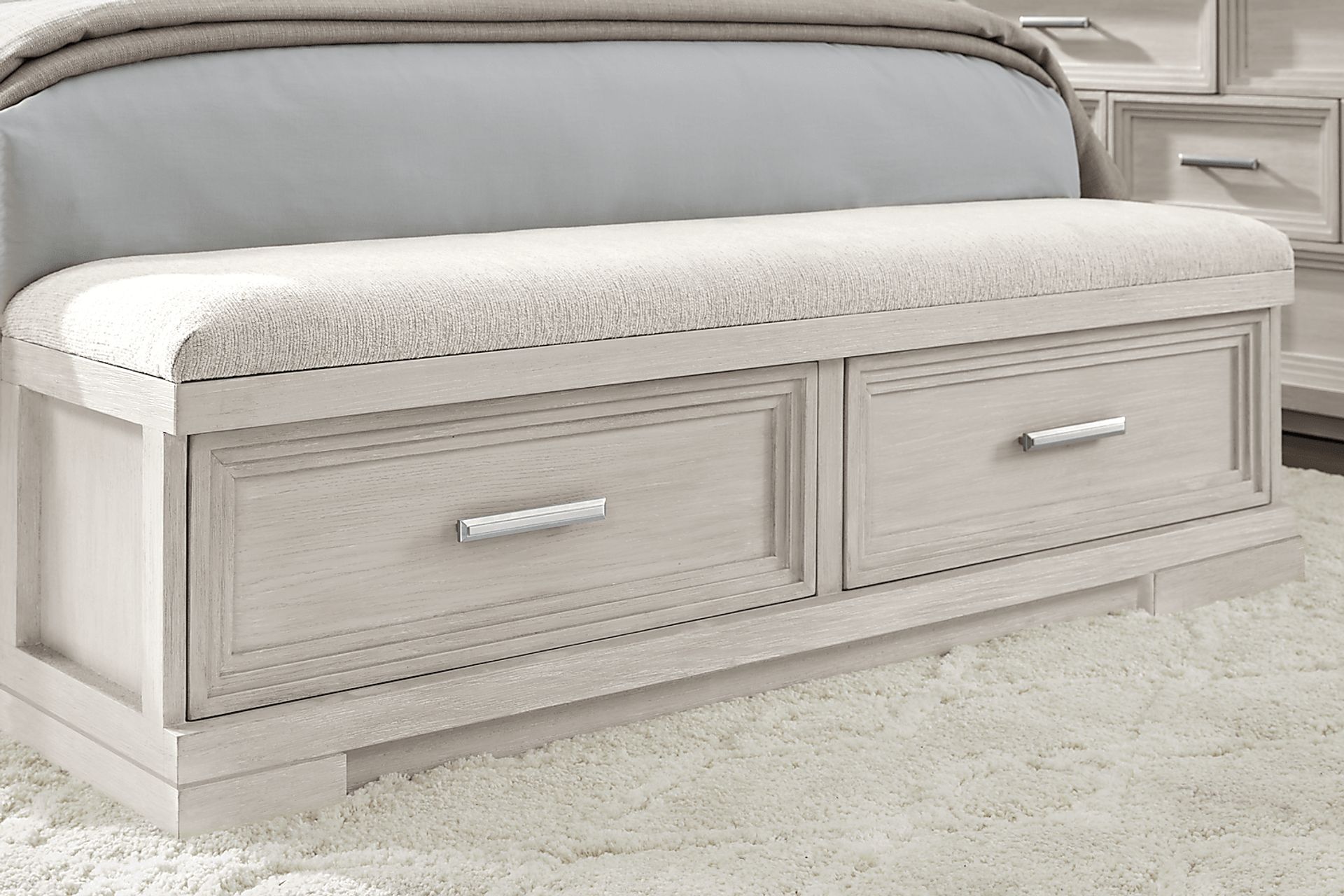Royal Park Ivory 3 Pc King Storage Bed - Image 6