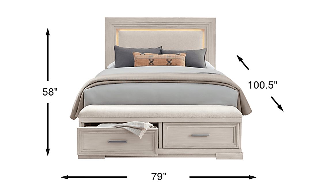 Royal Park Ivory 3 Pc King Storage Bed