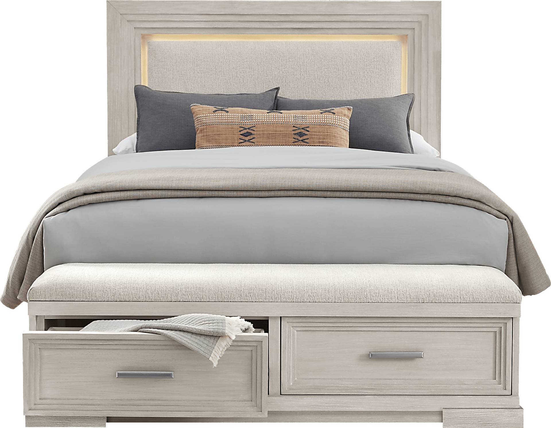 ivory 3 pc king storage bed