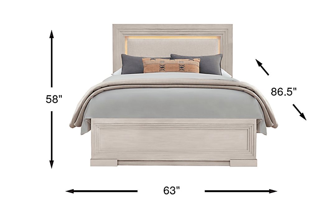 Royal Park Ivory 3 Pc Queen Panel Bed