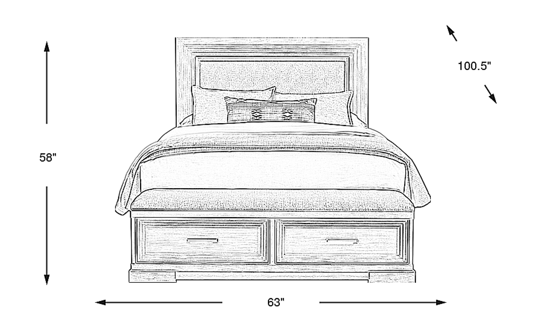 Royal Park Ivory 3 Pc Queen Storage Bed
