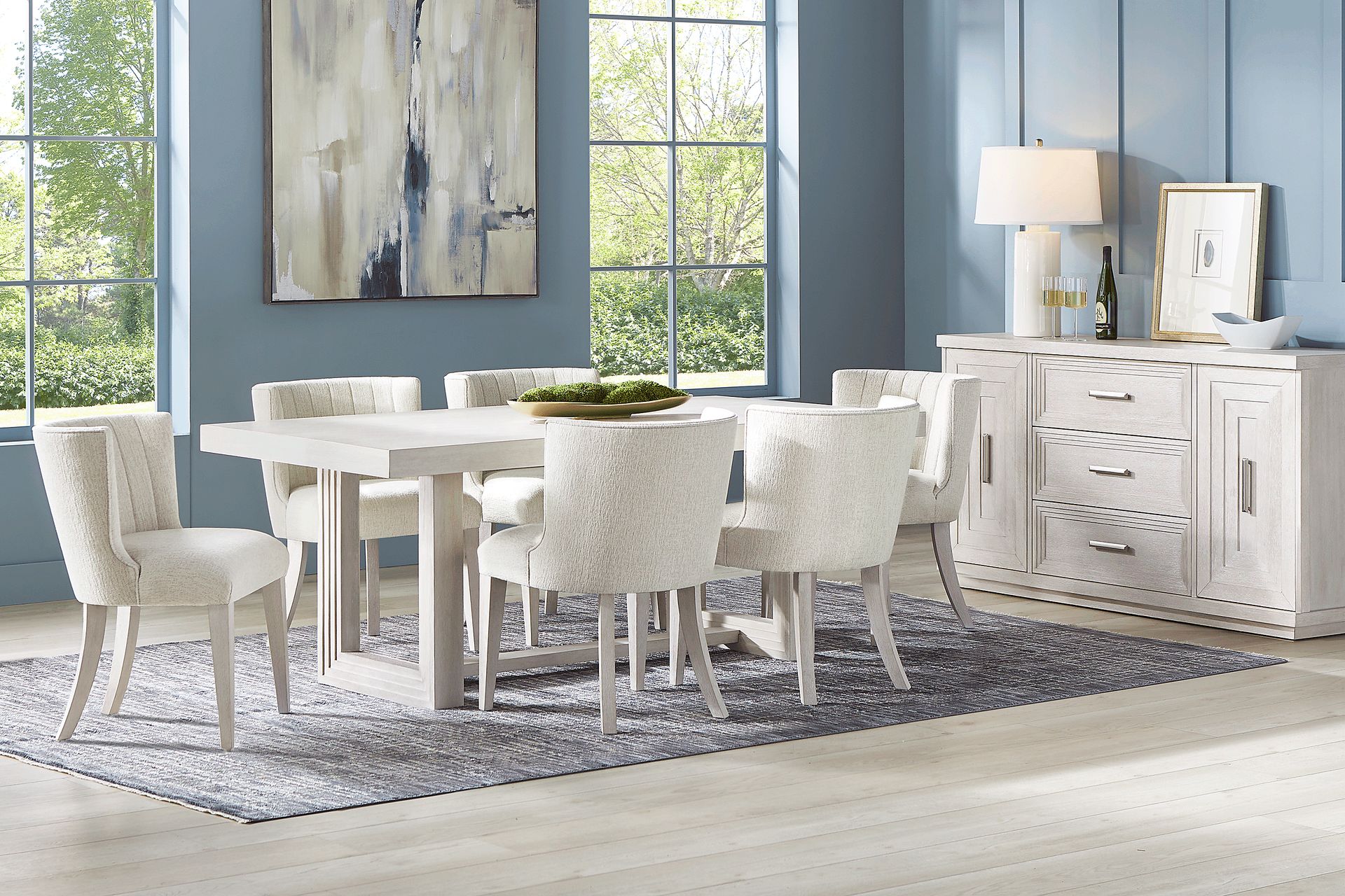 Royal Park Ivory 7 Pc Dining Room with Upholstered Chairs - Image 1