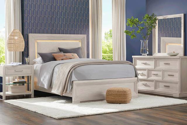 Royal Park Ivory 7 Pc King Panel Bedroom - Thumbnail - Image 1