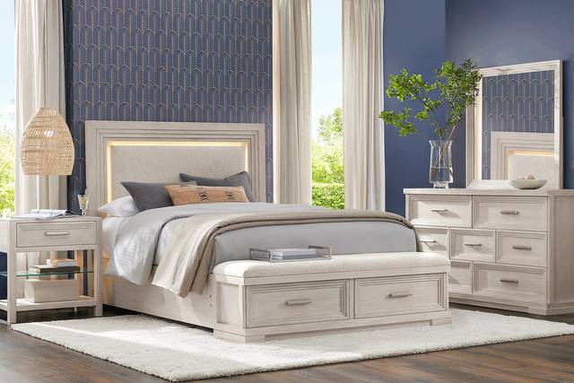 Royal Park Ivory 7 Pc King Storage Bedroom - Thumbnail - Image 1