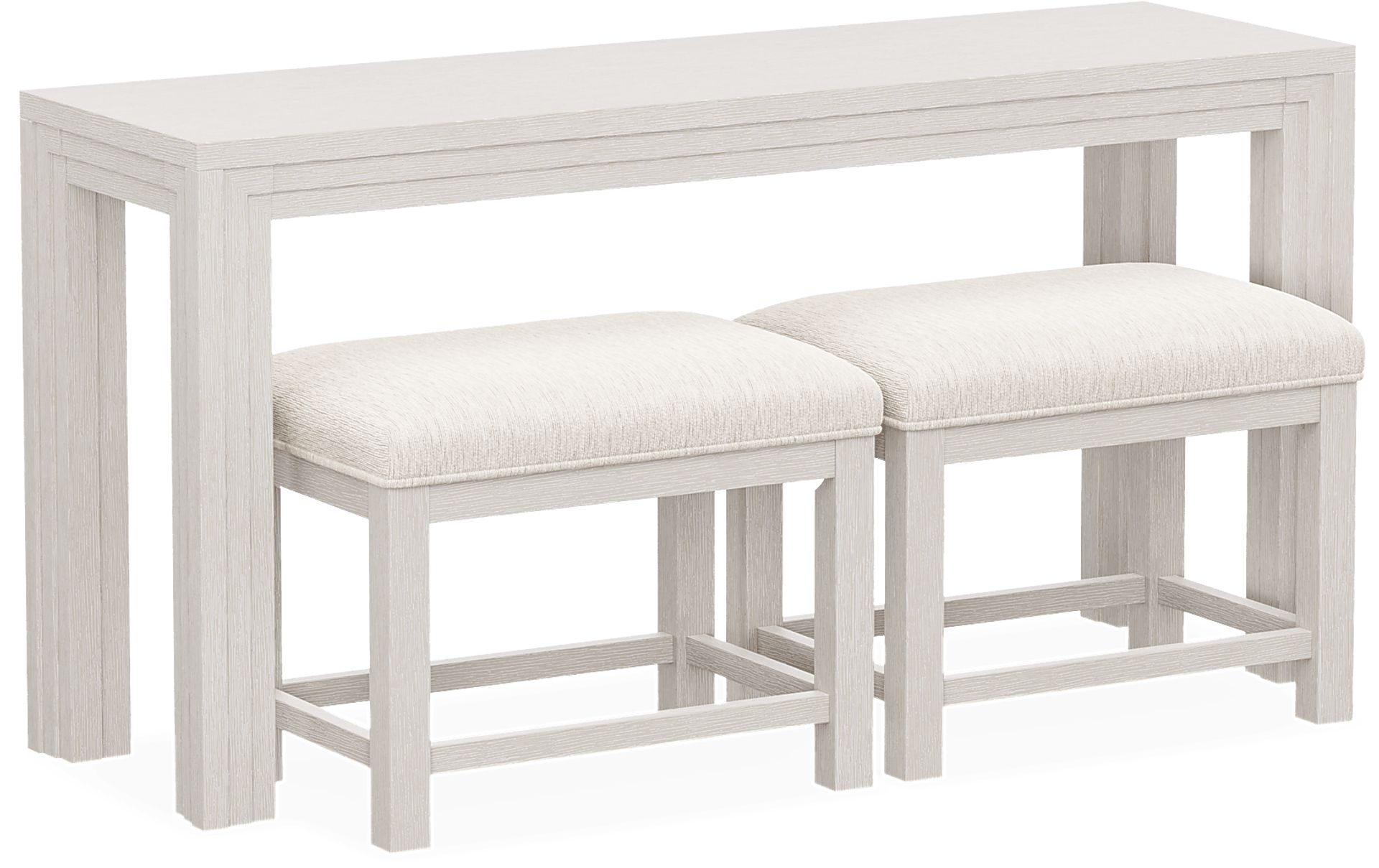Royal Park Ivory Sofa Table with Stools - Image 2